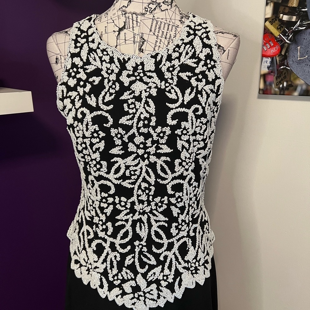 JKARA Sleeveless Gown with Beaded Top - Picture 2 of 13